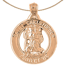 10K, 14K or 18K Gold Saint Christopher Pendant