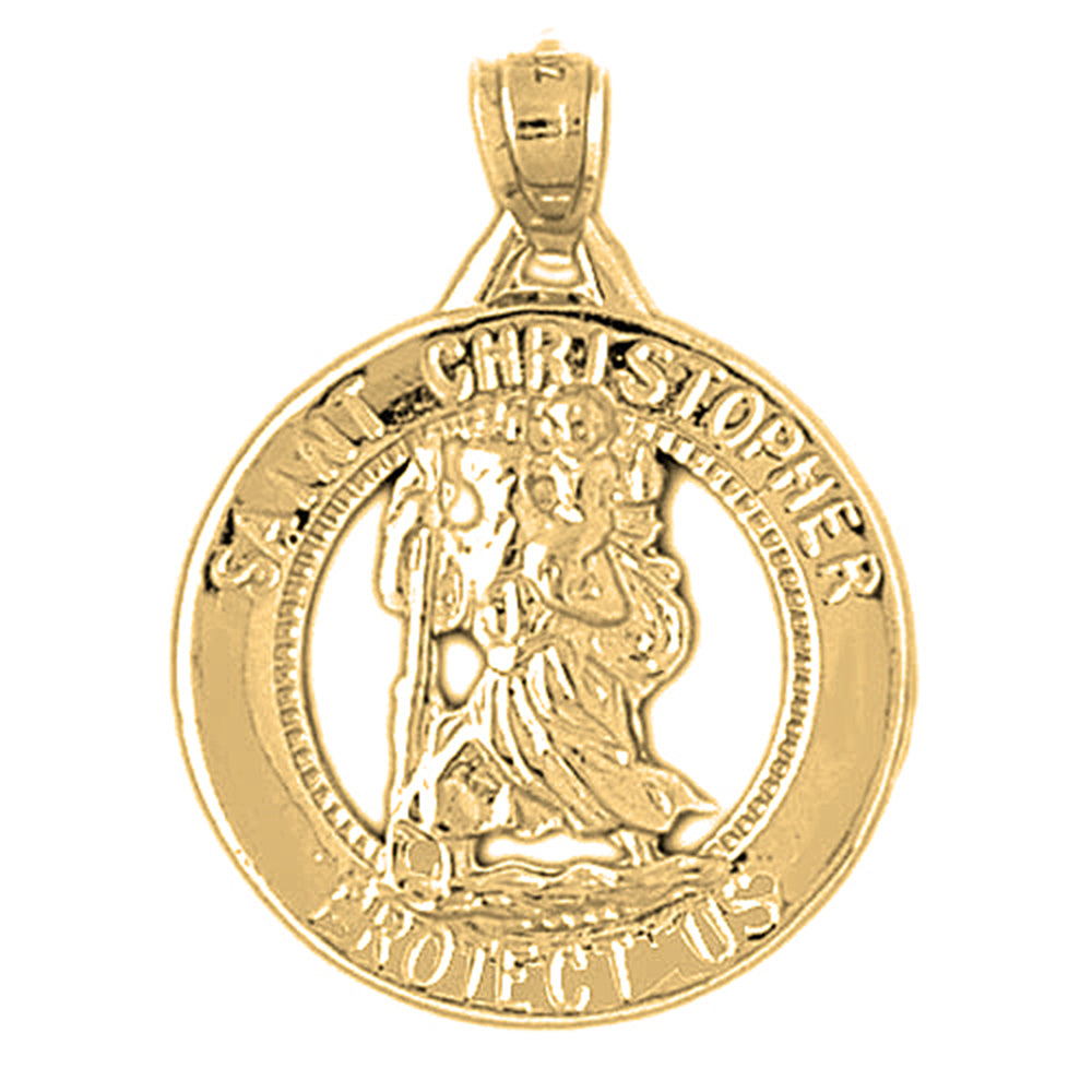 10K, 14K or 18K Gold Saint Christopher Pendant