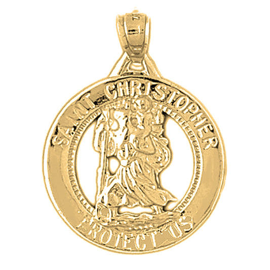 10K, 14K or 18K Gold Saint Christopher Pendant