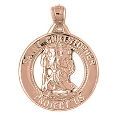 10K, 14K or 18K Gold Saint Christopher Pendant