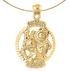 10K, 14K or 18K Gold Saint Christopher Pendant