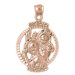 10K, 14K or 18K Gold Saint Christopher Pendant