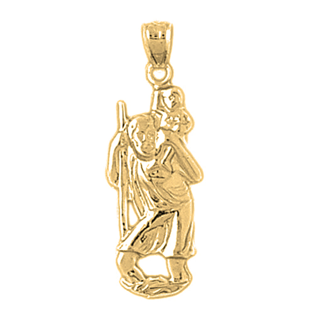 10K, 14K or 18K Gold Saint Christopher Pendant