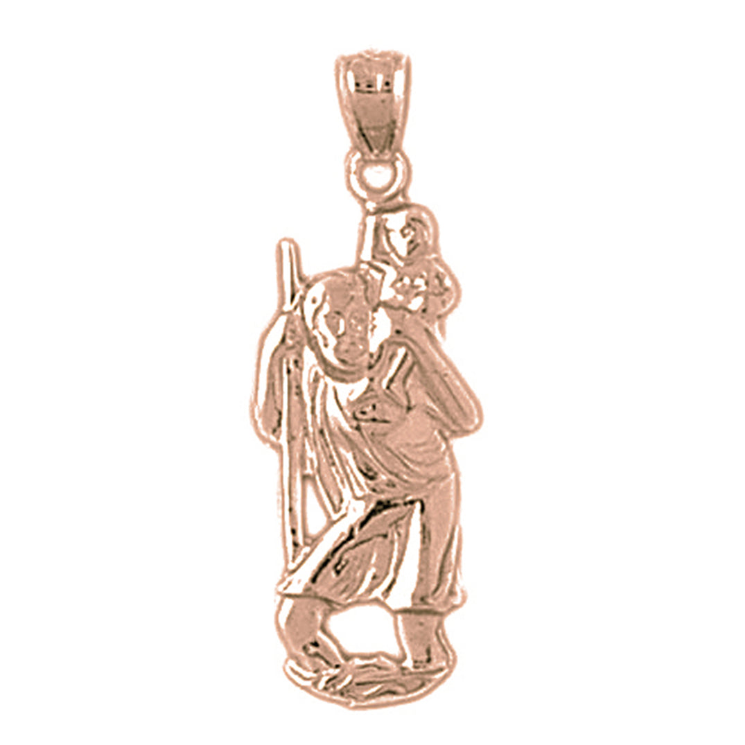 10K, 14K or 18K Gold Saint Christopher Pendant