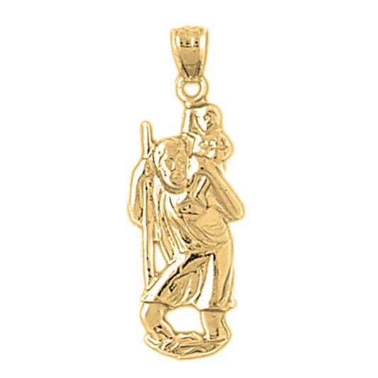 10K, 14K or 18K Gold Saint Christopher Pendant