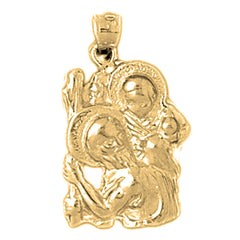 10K, 14K or 18K Gold Saint Christopher Pendant