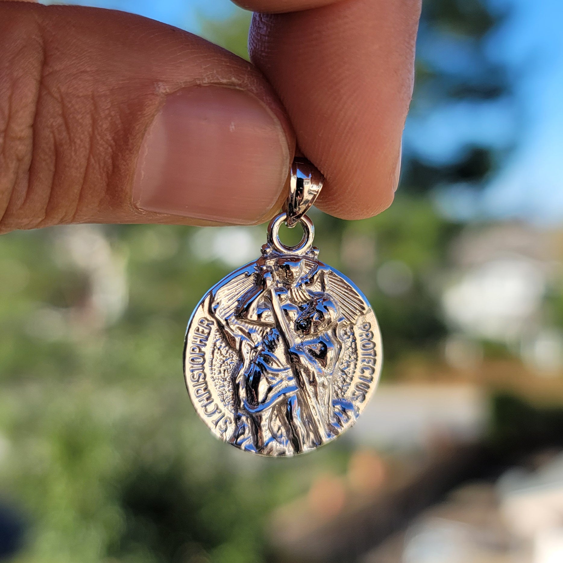 10K, 14K or 18K Gold Saint Christopher Pendant