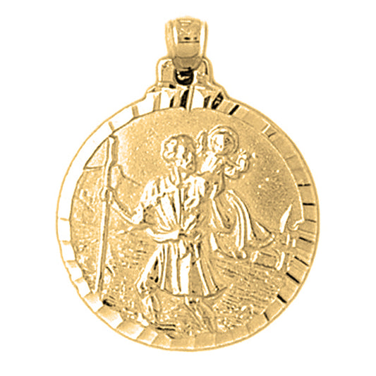 10K, 14K or 18K Gold Saint Christopher Pendant