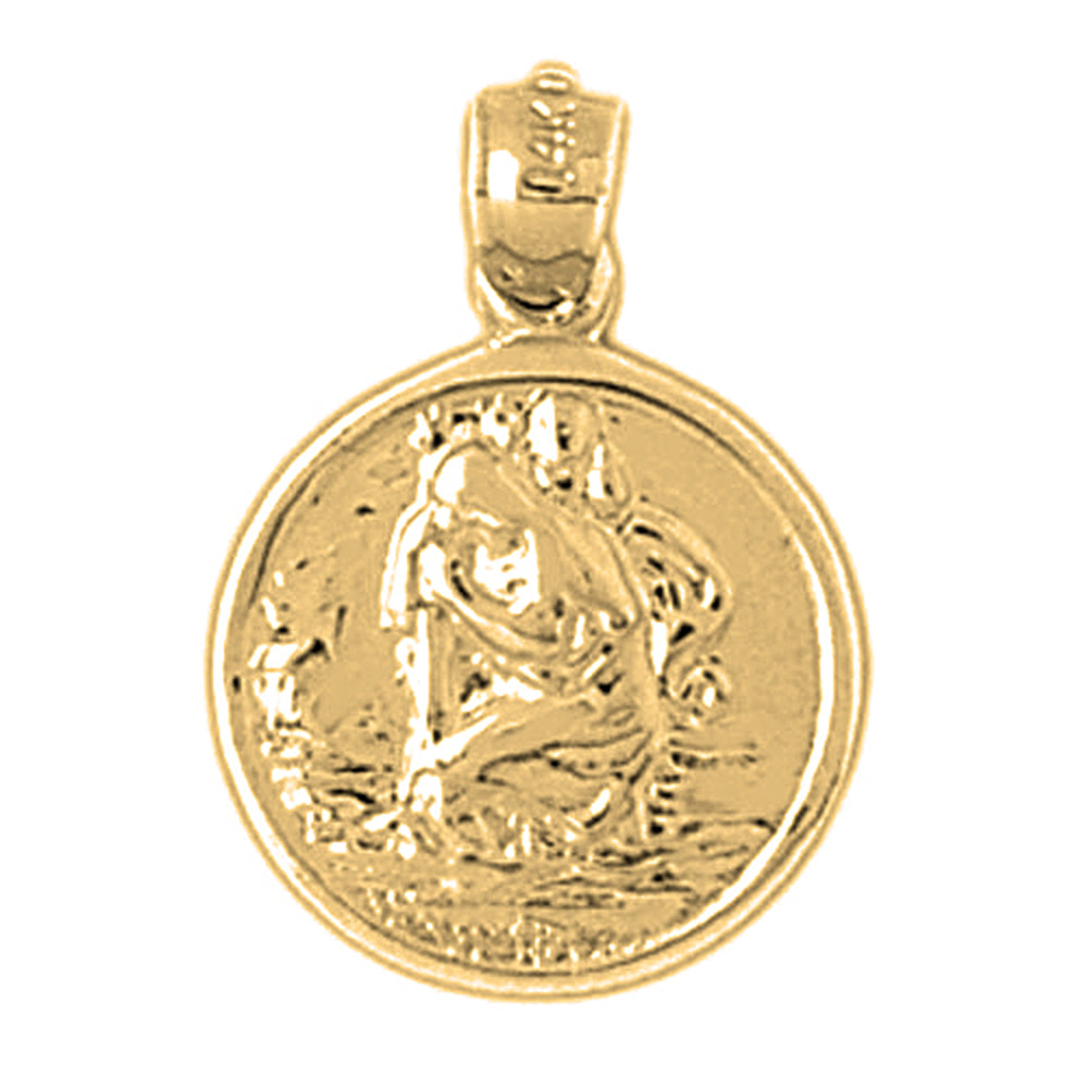 10K, 14K or 18K Gold Saint Christopher Pendant