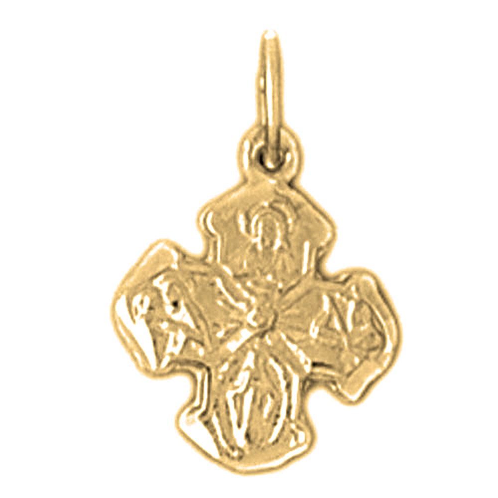 14K or 18K Gold 4-Way Cross Pendant