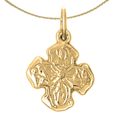 14K or 18K Gold 4-Way Cross Pendant