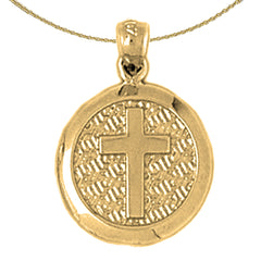 10K, 14K or 18K Gold Latin Cross In Circle Pendant