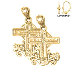 14K oder 18K Gold Kreuz Ohrringe