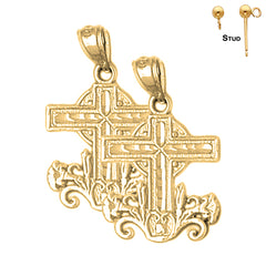 14K oder 18K Gold Kreuz Ohrringe