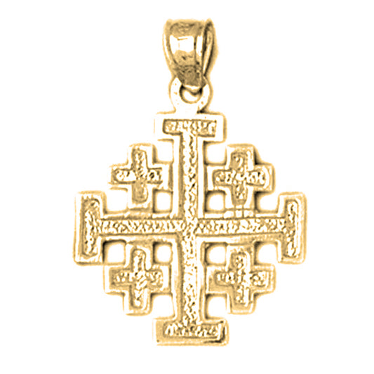 14K or 18K Gold Jerusalem Cross Pendant