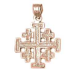 14K or 18K Gold Jerusalem Cross Pendant