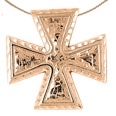 10K, 14K or 18K Gold Iron Cross Pendant