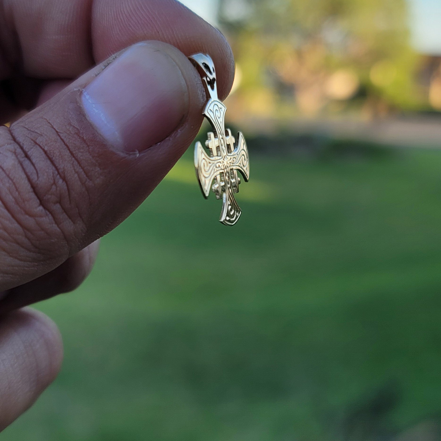 14K or 18K Gold Jerusalem Cross Pendant