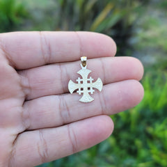 14K or 18K Gold Jerusalem Cross Pendant