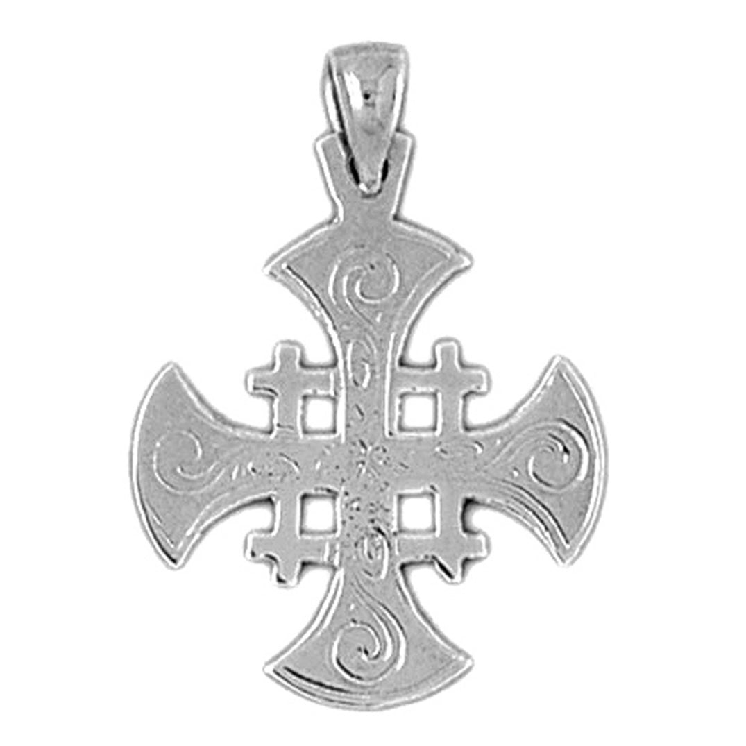 14K or 18K Gold Jerusalem Cross Pendant