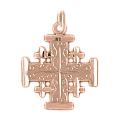 14K or 18K Gold Jerusalem Cross Pendant