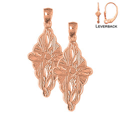 14K or 18K Gold Glory Cross Earrings