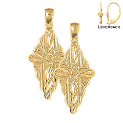 14K or 18K Gold Glory Cross Earrings