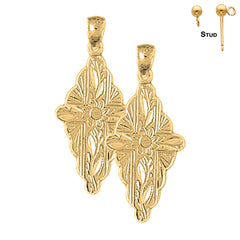 14K or 18K Gold Glory Cross Earrings