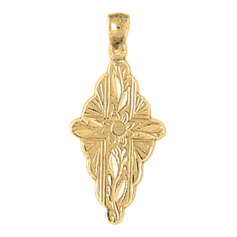 14K or 18K Gold Glory Cross Pendant