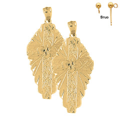 14K or 18K Gold Glory Cross Earrings