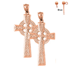 14K or 18K Gold Celtic Cross Earrings