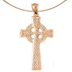 Colgante de cruz celta de oro de 10 K, 14 K o 18 K