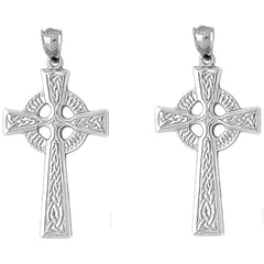 Sterling Silver 45mm Celtic Cross Earrings