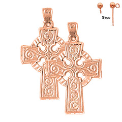 14K or 18K Gold Celtic Cross Earrings