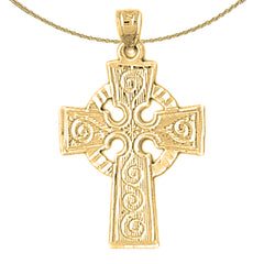 14K or 18K Gold Celtic Cross Pendant