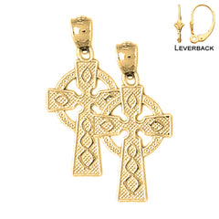 Pendientes Cruz Celta de Oro de 14K o 18K