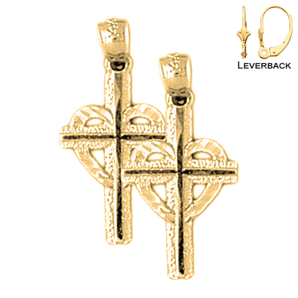 14K or 18K Gold Celtic Cross Earrings