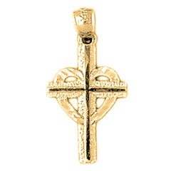 14K or 18K Gold Celtic Cross Pendant