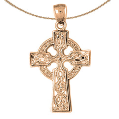 10K, 14K or 18K Gold Celtic Cross Pendant