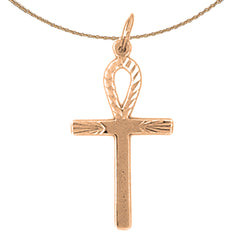 Colgante de cruz Ankh de oro de 14 quilates o 18 quilates