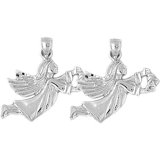 14K or 18K Gold 22mm Angel Earrings