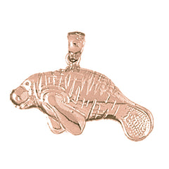 10K, 14K or 18K Gold Manatee Pendant