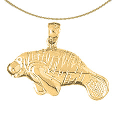 10K, 14K or 18K Gold Manatee Pendant