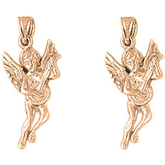 14K or 18K Gold 29mm Angel Earrings