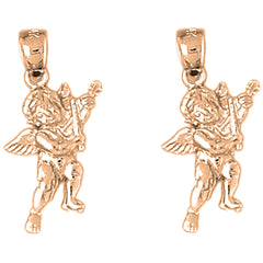 14K or 18K Gold 25mm Angel Earrings