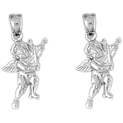 Sterling Silver 25mm Angel Earrings