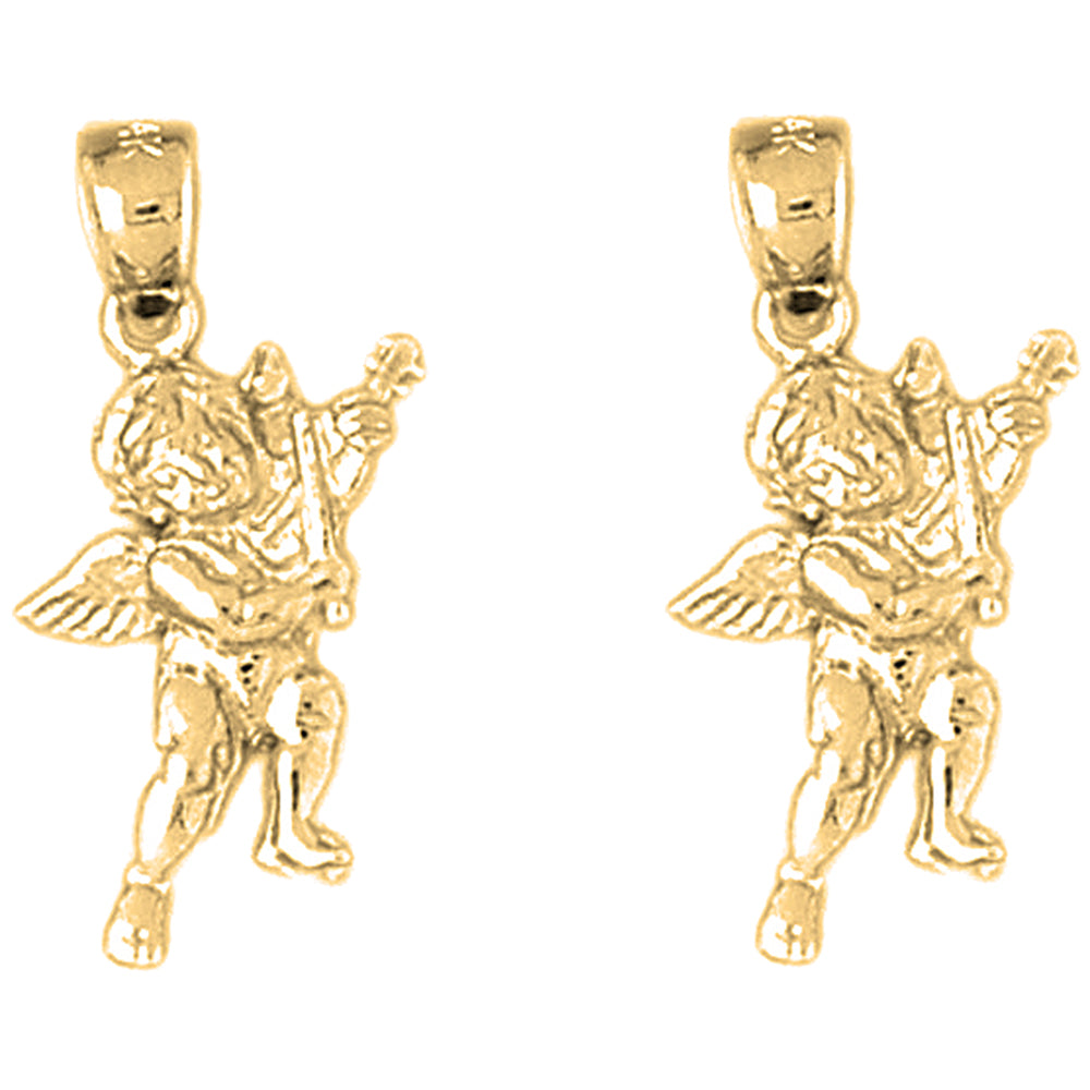 14K or 18K Gold 25mm Angel Earrings