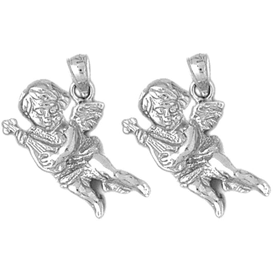 Sterling Silver 22mm Angel Earrings