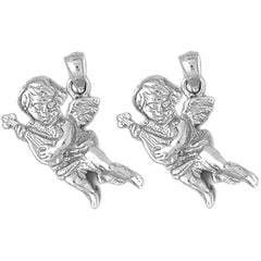 Sterling Silver 22mm Angel Earrings