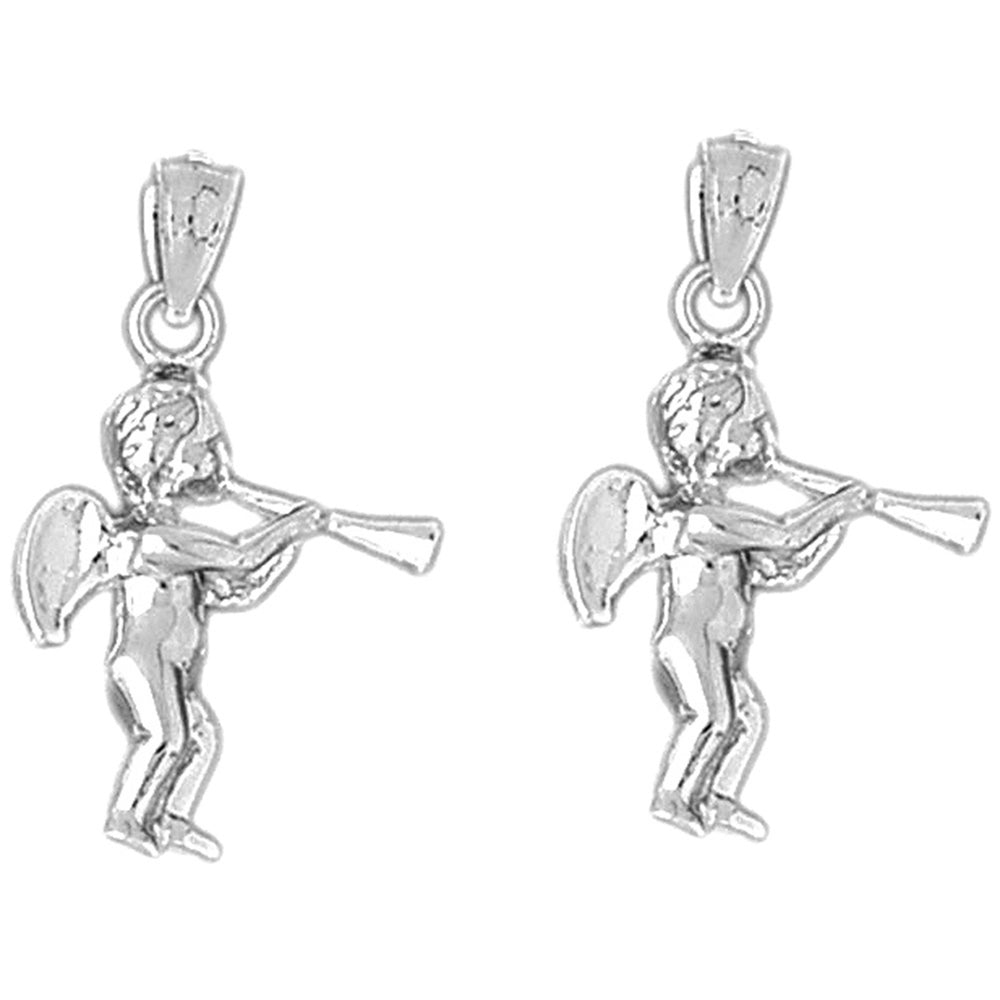 14K or 18K Gold 28mm Angel Earrings